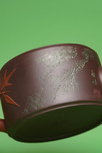 紫砂臻品·礼藏首选｜周建春大师扛鼎之作《松凤竹段壶》——原矿优质老紫泥双拼·600cc ——正高级工艺美术师·周建春·制