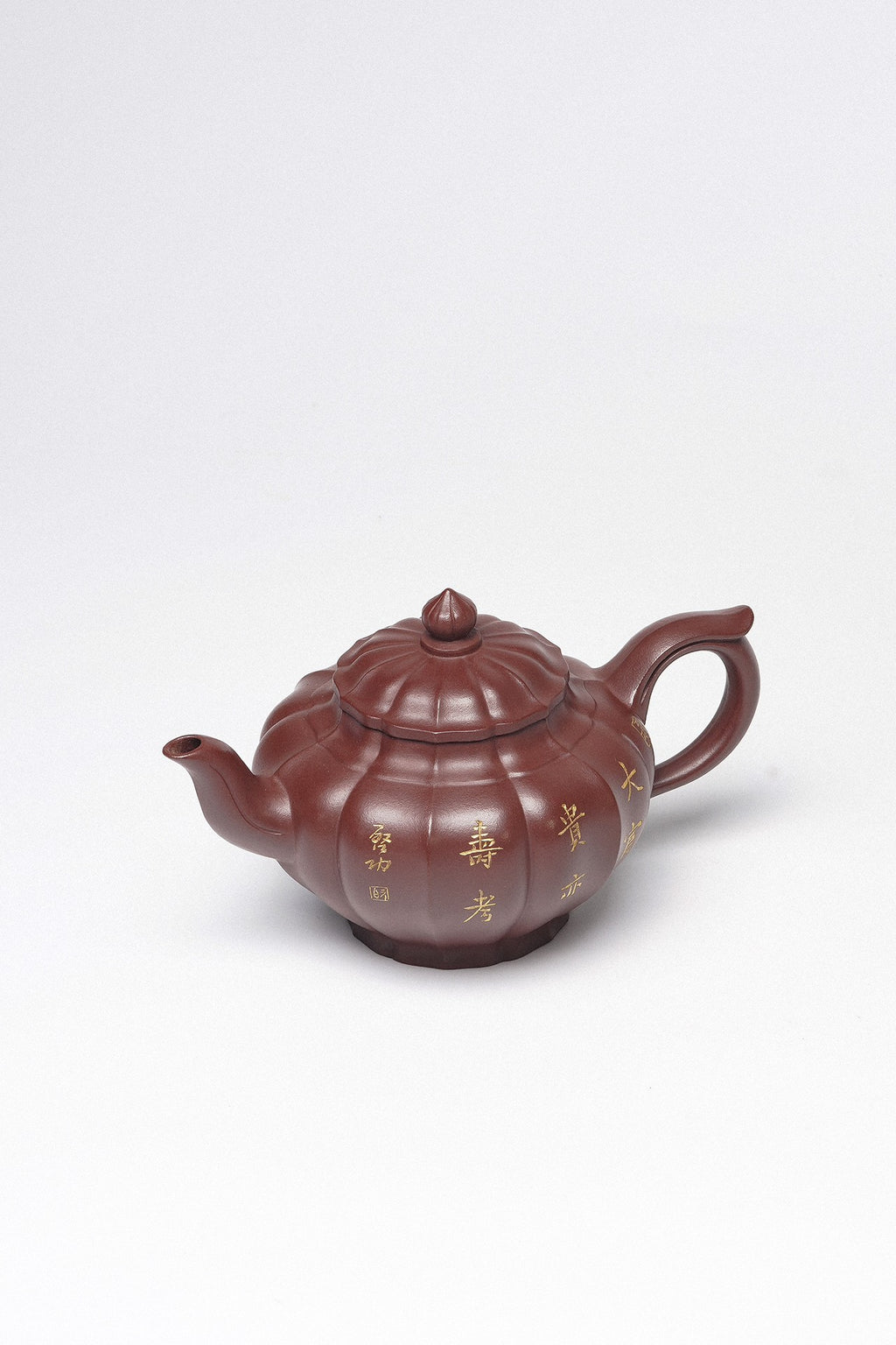 紫砂臻品·礼藏首选｜周建春大师扛鼎之作《中筋纹笑樱壶》——原矿优质龙血砂·300cc ——正高级工艺美术师·周建春·制