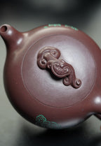 立之紫砂 礼藏至尊｜储立之大师传世典藏重器《芝钮如意四足壶》——原矿优质 紫茄泥·320cc