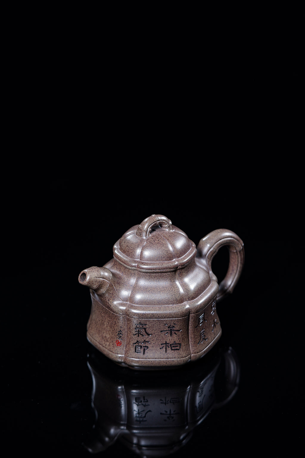 立之紫砂 礼藏至尊｜储立之大师传世典藏重器《六方竹鼎壶》——原矿优质 琥珀银砂·600cc