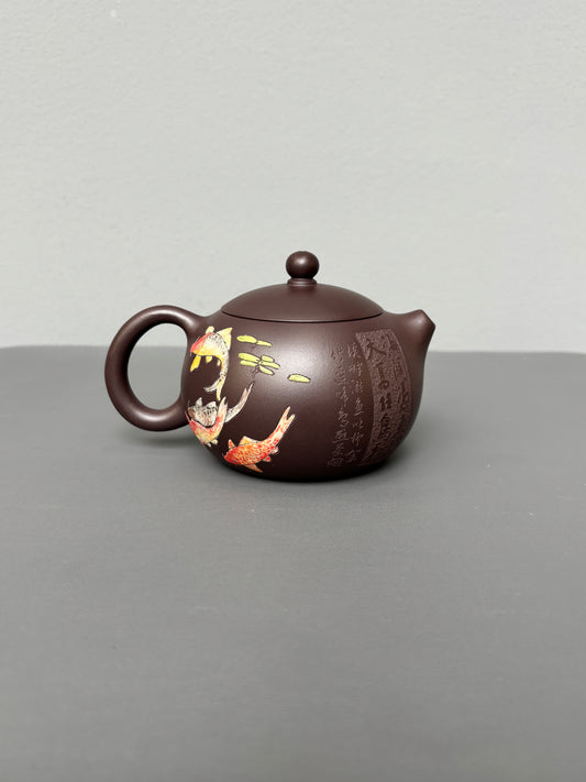范泽锋高徒·邱爽紫砂潜力重器《西施壶》——原矿优质老紫泥·280cc ——江苏省级大师·邱爽 亲制 ——国大师·邱玉林装饰