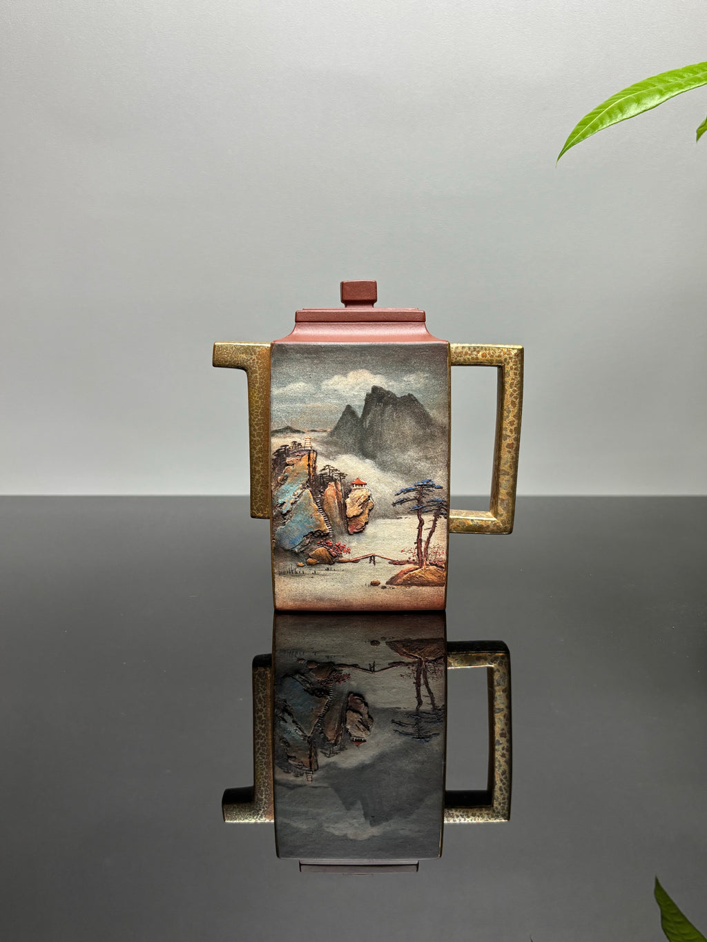双宗师合璧·紫砂史巅峰紫砂界天花板泥画｜何光宏·邱玉林联袂创作稀世孤品《高升壶》——原矿优质底槽清·450cc