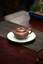 三足锦鼓·全手工/传统器高手沈妮作品，徐峰刻绘 /容量230cc/极品底槽清 一壶一世界，作品壶身饱满圆润