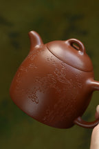 秦权·全手工 传统器高手沈妮作品+徐峰刻绘（师承黄松） 容量420cc/原矿底槽清