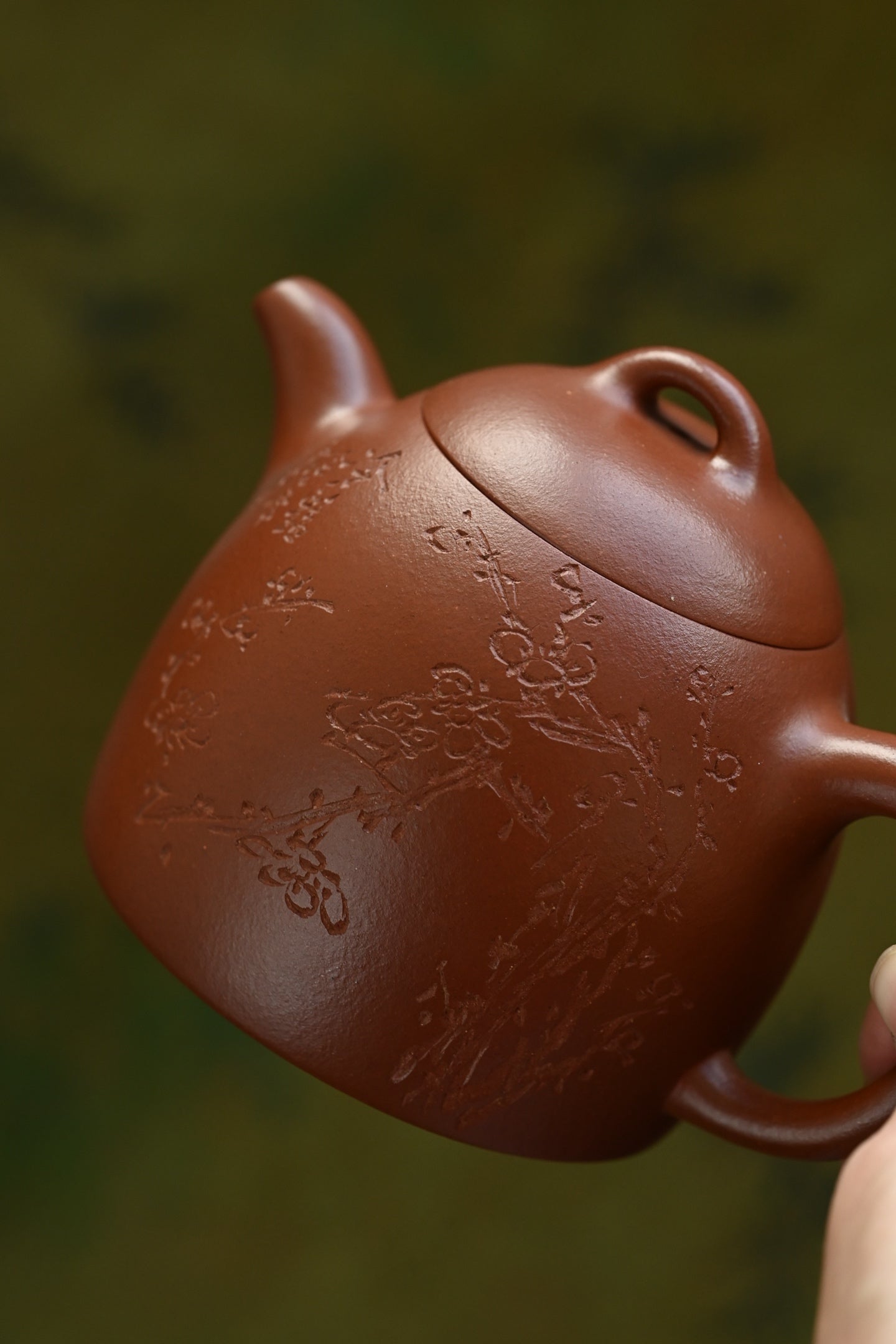 秦权·全手工 传统器高手沈妮作品+徐峰刻绘（师承黄松） 容量420cc/原矿底槽清