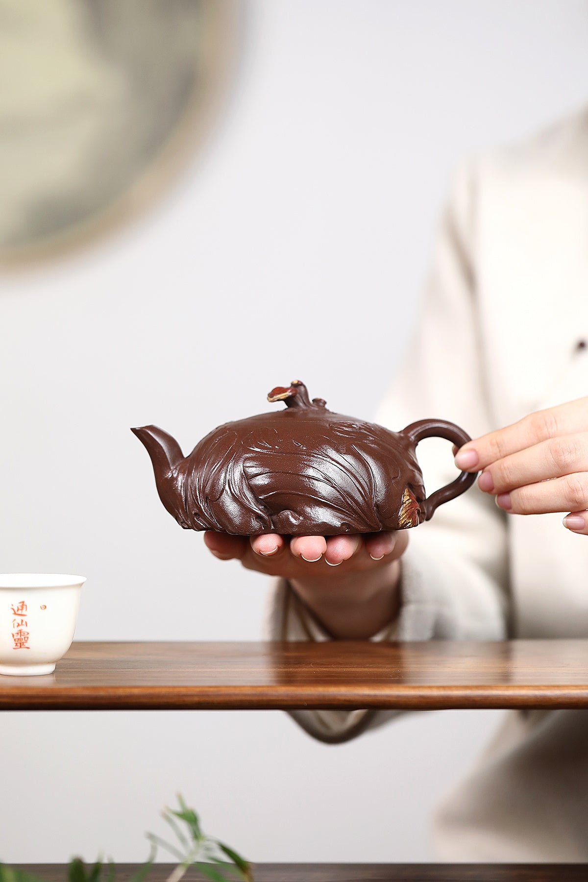 蒋蓉之女 传世花器｜蒋艺华·非遗紫砂巅峰重器《灵芝壶》——原矿优质老紫泥·280cc ——中国传统陶瓷艺术大师·蒋艺华 制