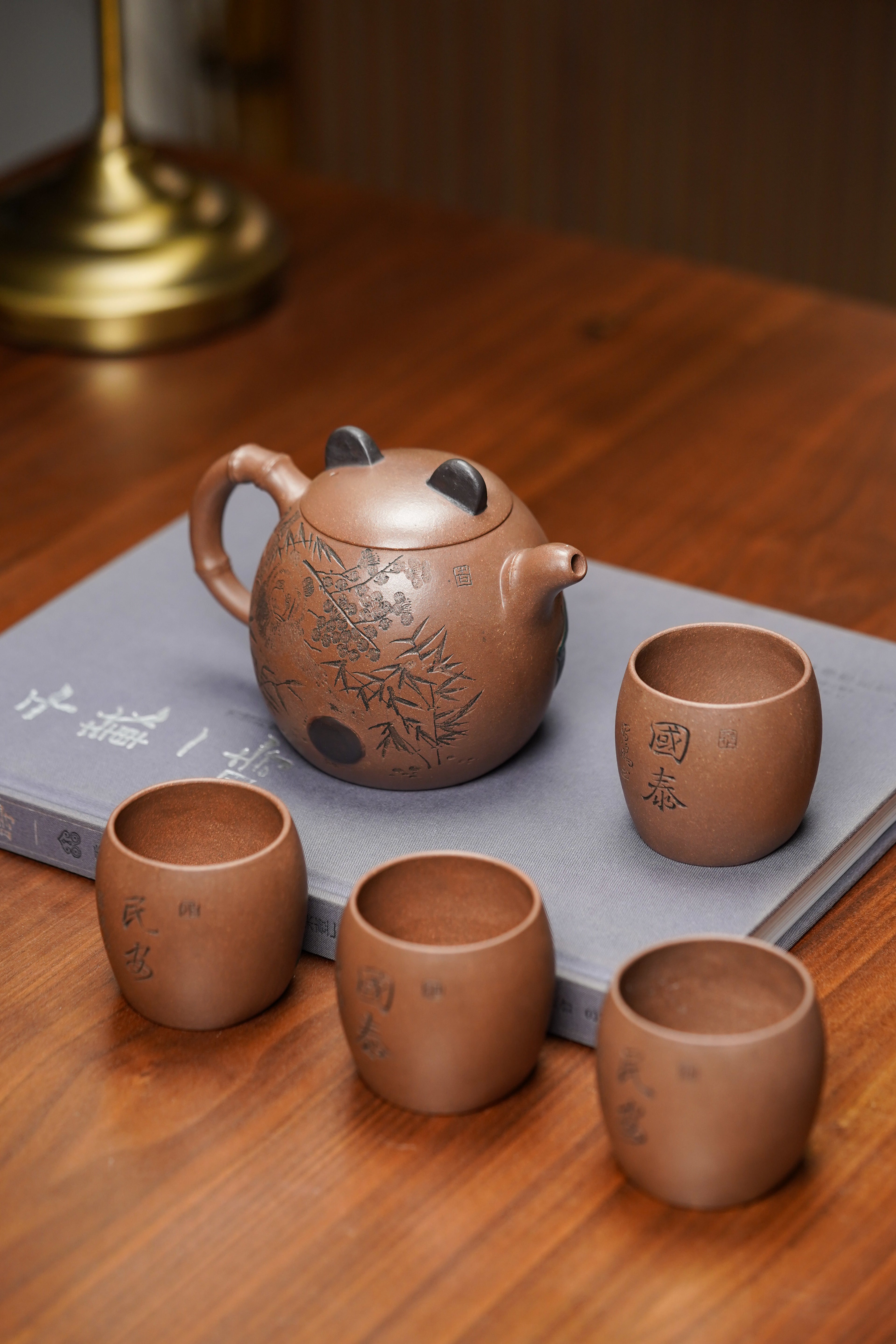 双国大师李昌鸿臻品《熊猫套组》收藏送礼皆宜重器！原矿优质李氏沉香泥·480cc