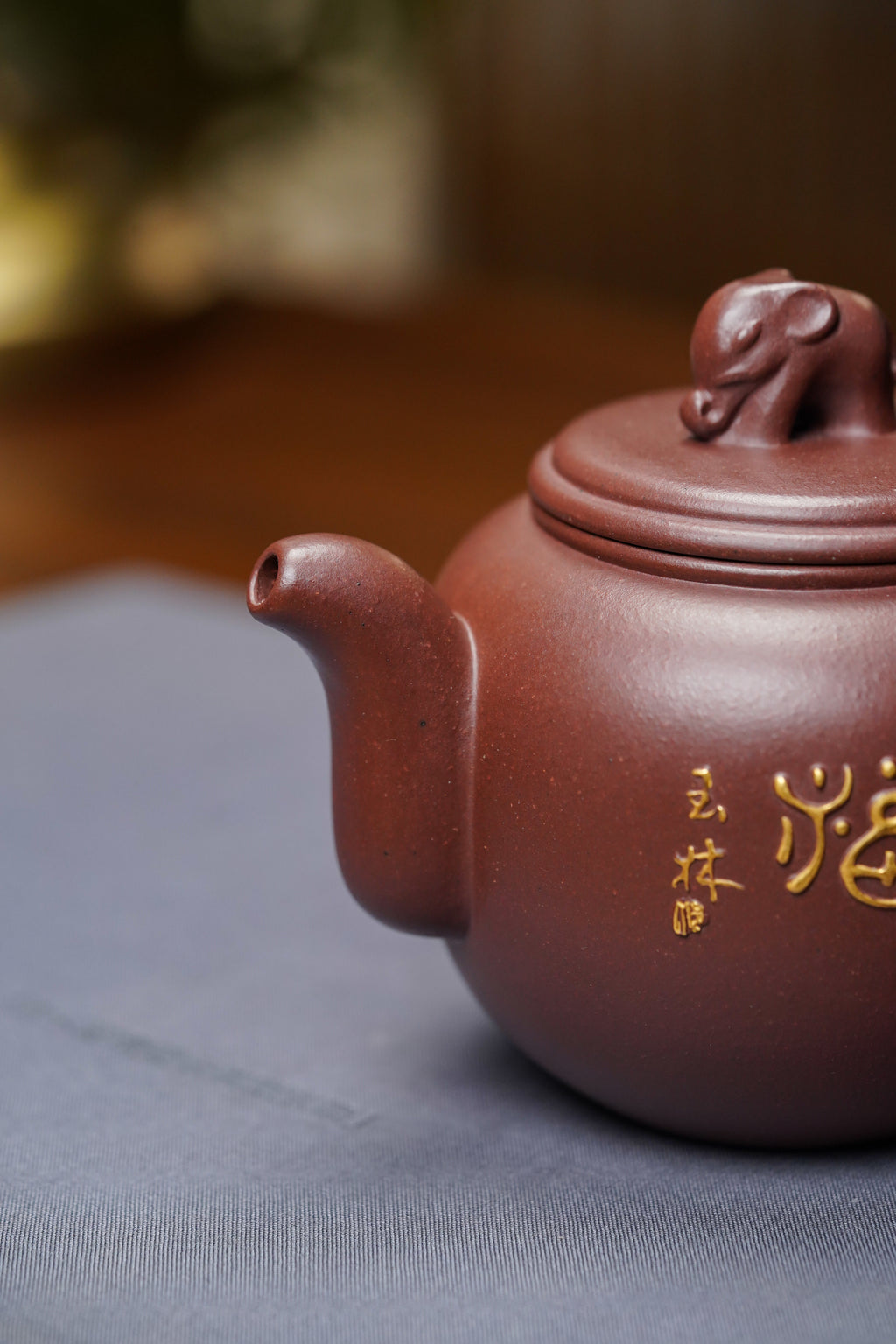 国大师邱玉林原创亲制｜殿堂稀有臻品《福象壶》24K真金装饰·——原矿优质老料底槽清·330cc ——中国陶瓷艺术大师·邱玉林·亲制