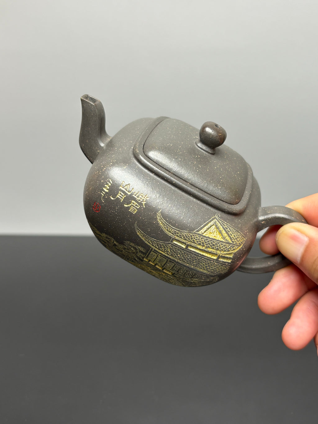 储立之大师传世典藏重器 十大名山《明远无垢壶》峨眉山——原矿优质雪花青·200cc ——江苏省工艺美术大师·储立之 之作