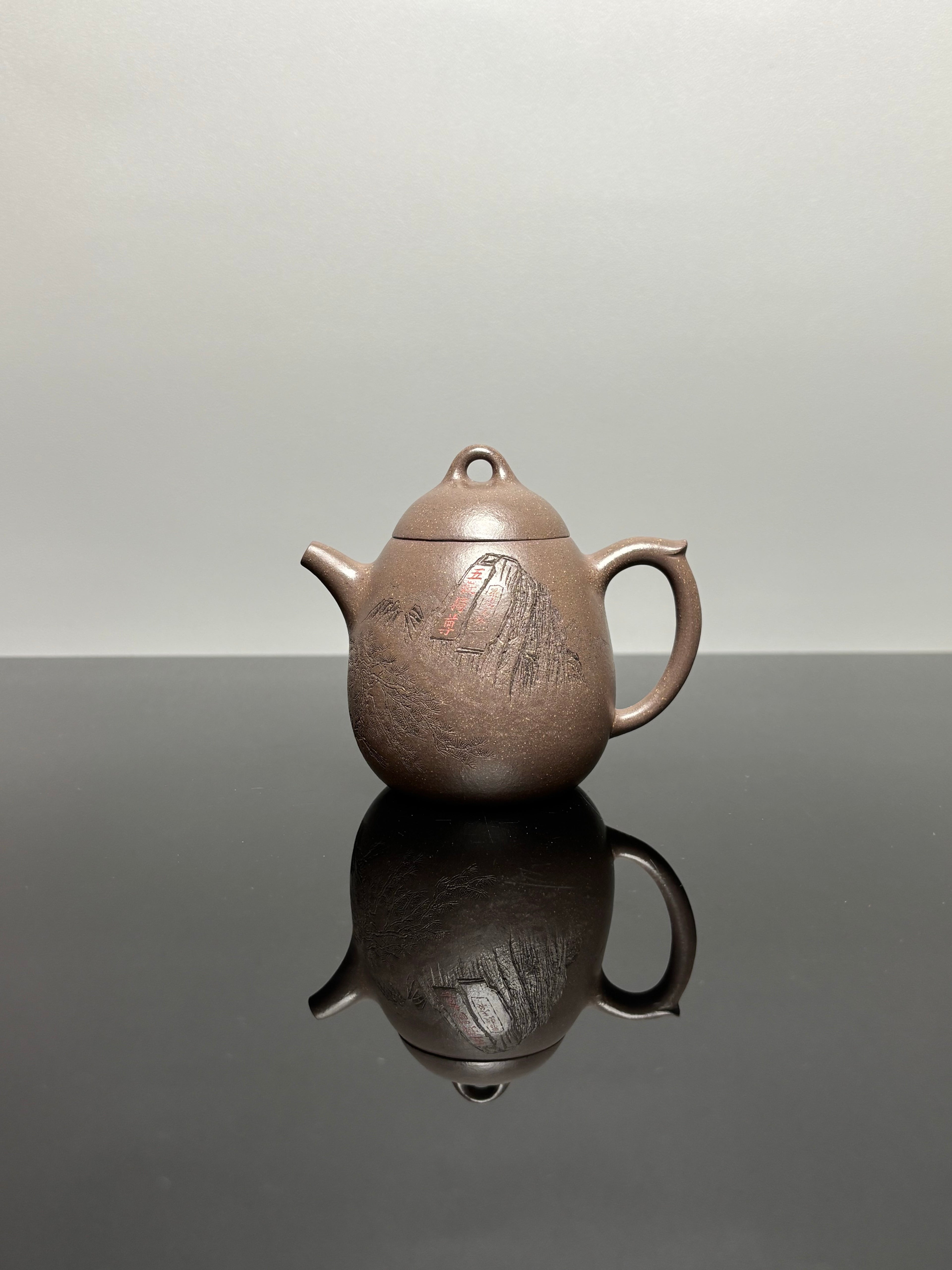 储立之大师传世典藏重器 十大名山《立之秦权壶》泰山——原矿优质梨皮清灰泥·180cc ——江苏省工艺美术大师·储立之 之作