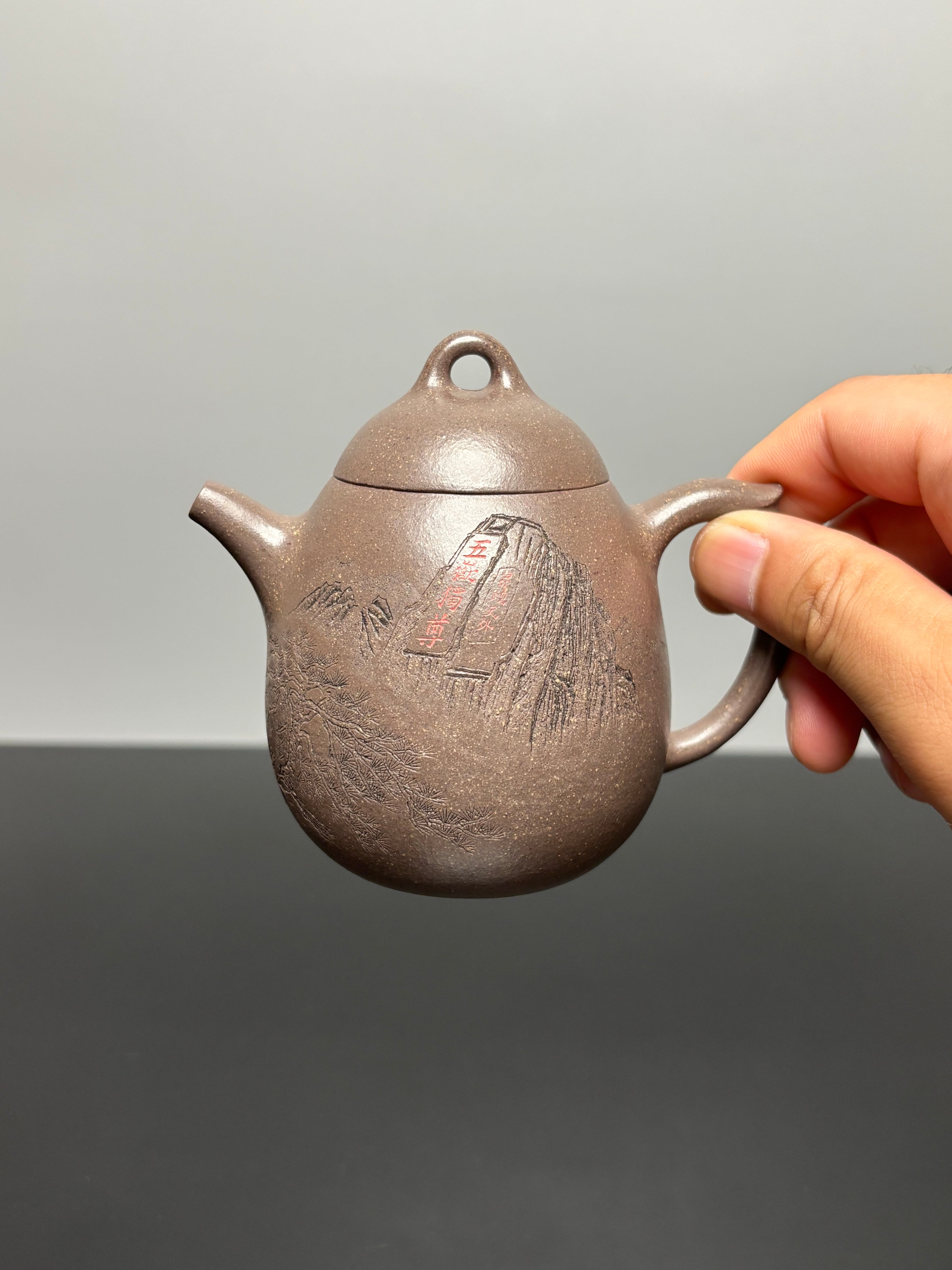 储立之大师传世典藏重器 十大名山《立之秦权壶》泰山——原矿优质梨皮清灰泥·180cc ——江苏省工艺美术大师·储立之 之作