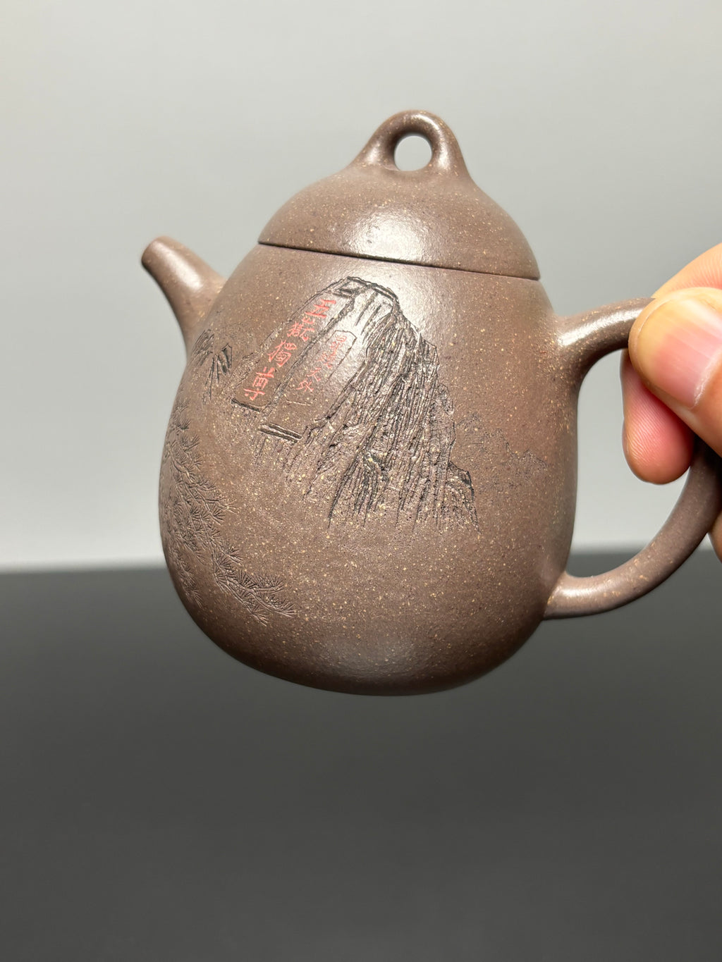 储立之大师传世典藏重器 十大名山《立之秦权壶》泰山——原矿优质梨皮清灰泥·180cc ——江苏省工艺美术大师·储立之 之作