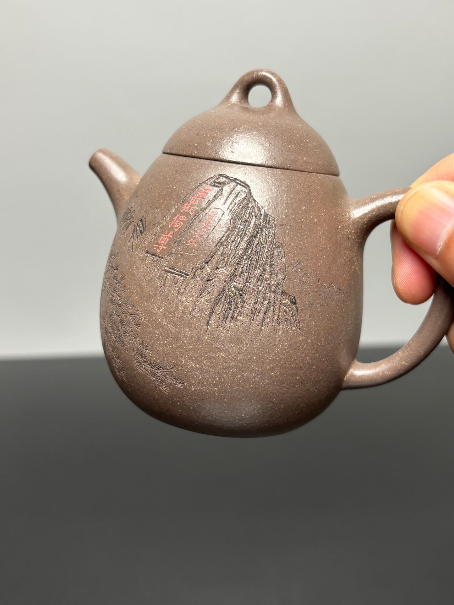 储立之大师传世典藏重器 十大名山《立之秦权壶》泰山——原矿优质梨皮清灰泥·180cc ——江苏省工艺美术大师·储立之 之作