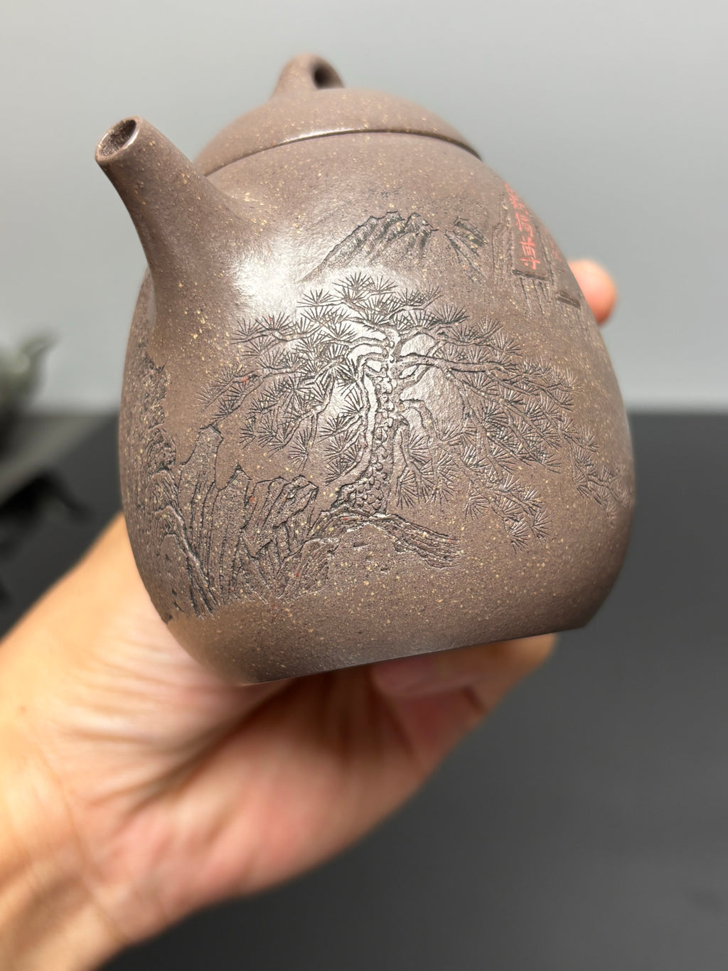储立之大师传世典藏重器 十大名山《立之秦权壶》泰山——原矿优质梨皮清灰泥·180cc ——江苏省工艺美术大师·储立之 之作