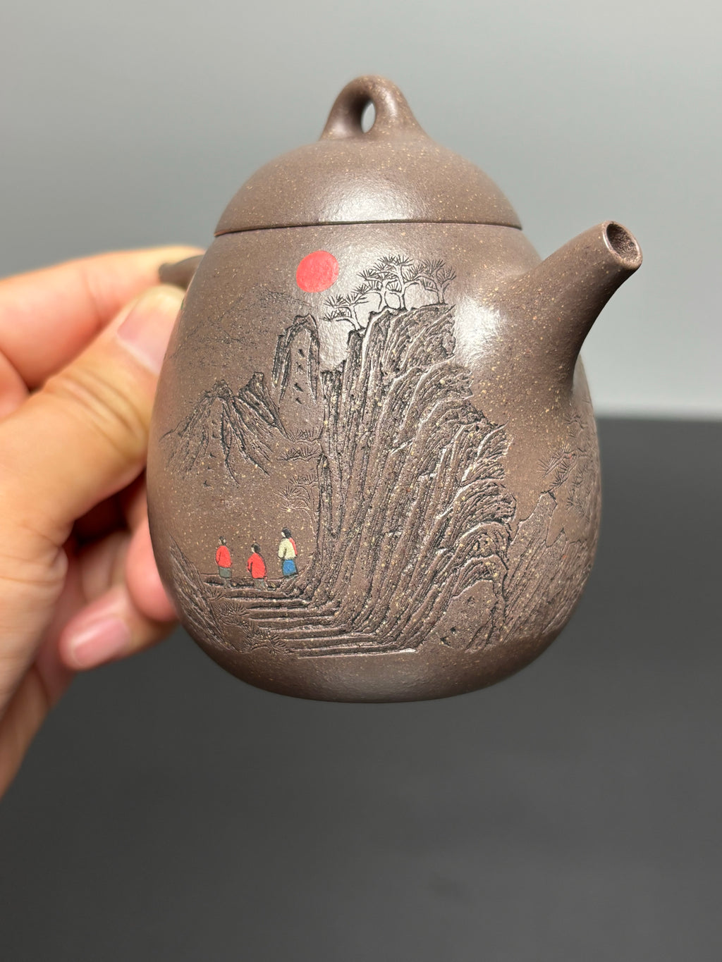 储立之大师传世典藏重器 十大名山《立之秦权壶》泰山——原矿优质梨皮清灰泥·180cc ——江苏省工艺美术大师·储立之 之作