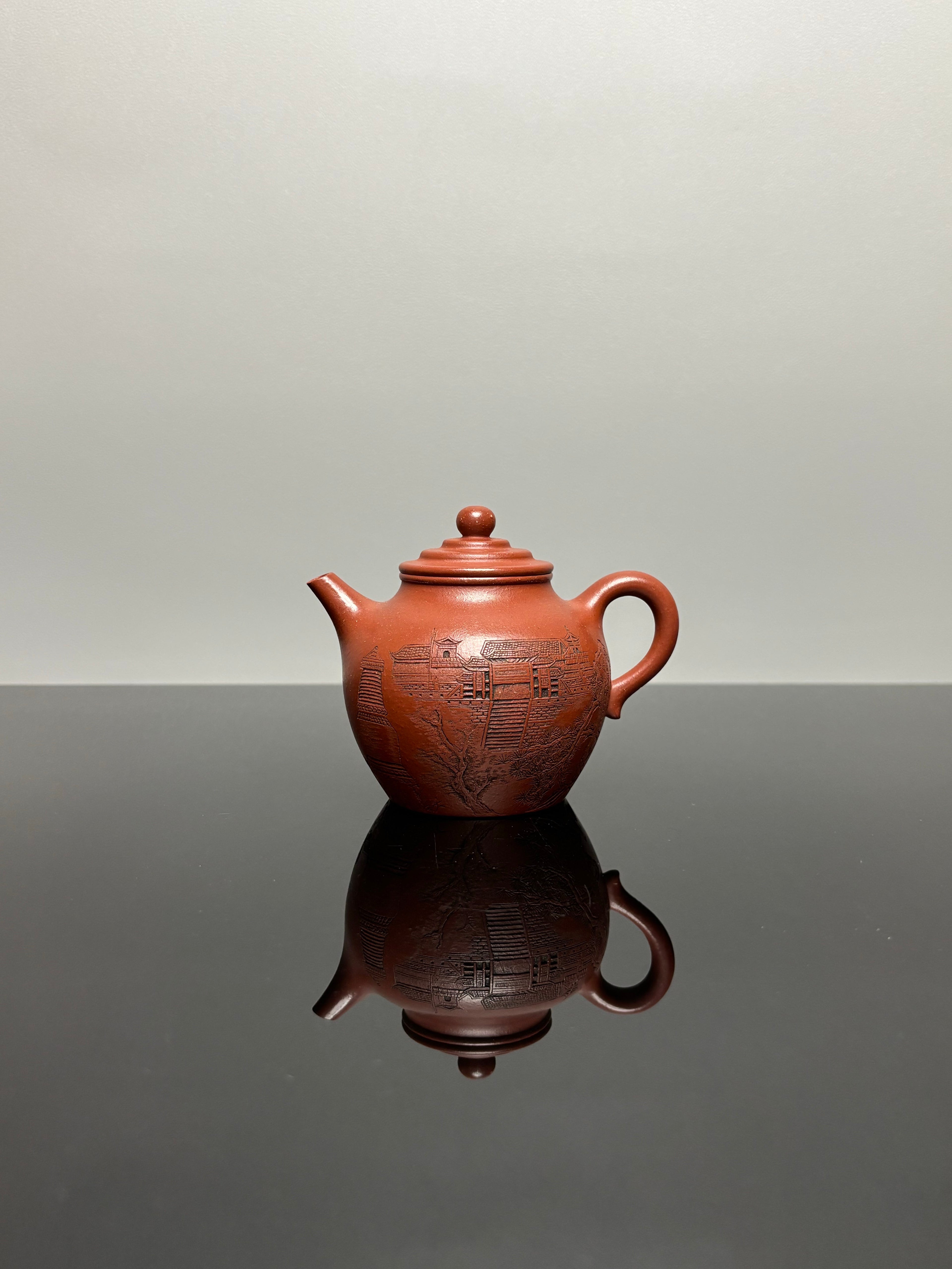 储立之大师传世典藏重器 十大名山《大彬橄榄·五台山壶》——原矿优质 储氏赤金砂·220cc ——江苏省工艺美术大师·储立之 之作