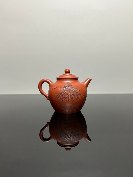 储立之大师传世典藏重器 十大名山《大彬橄榄·五台山壶》——原矿优质 储氏赤金砂·220cc ——江苏省工艺美术大师·储立之 之作