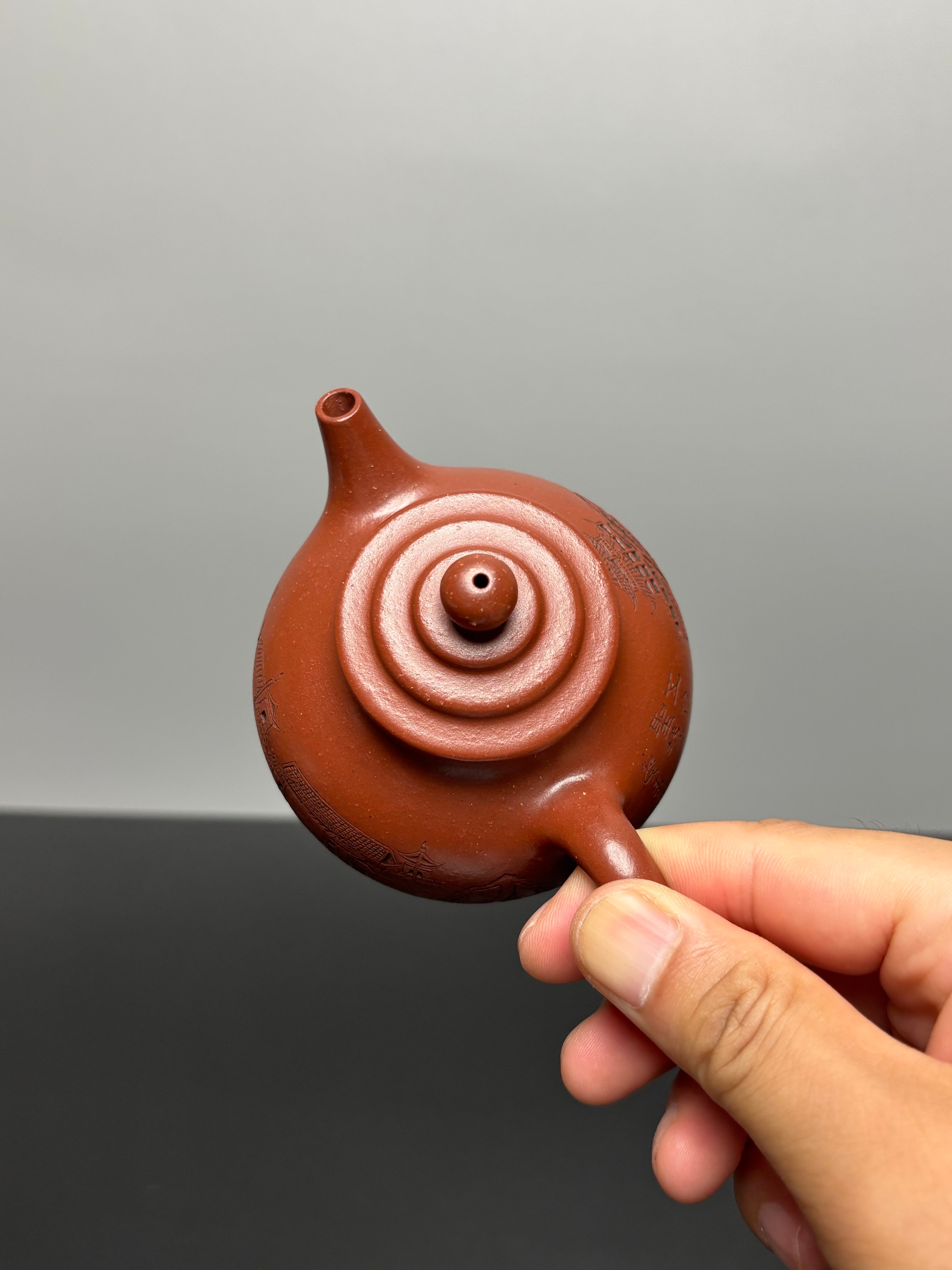 储立之大师传世典藏重器 十大名山《大彬橄榄·五台山壶》——原矿优质 储氏赤金砂·220cc ——江苏省工艺美术大师·储立之 之作