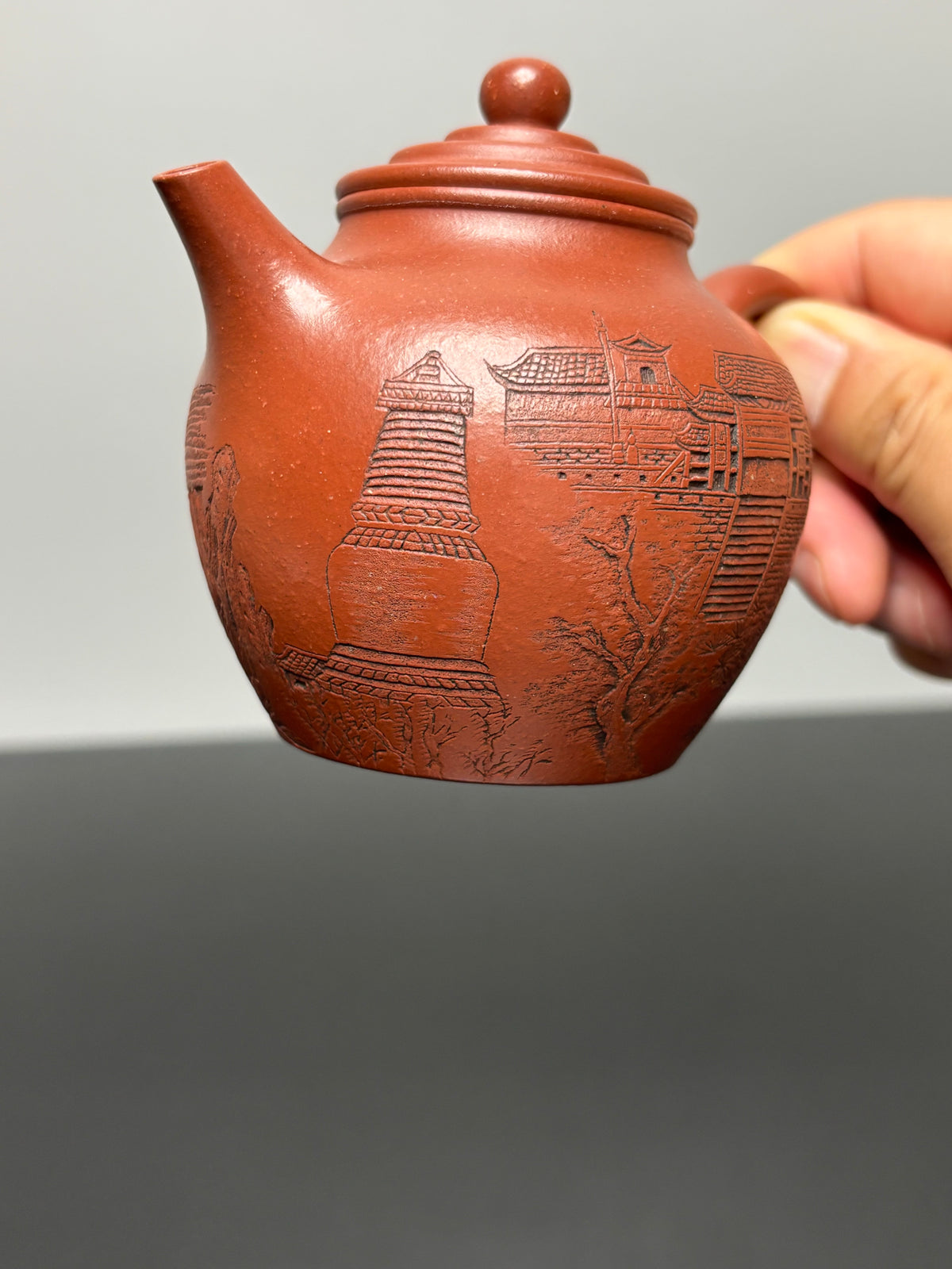 储立之大师传世典藏重器 十大名山《大彬橄榄·五台山壶》——原矿优质 储氏赤金砂·220cc ——江苏省工艺美术大师·储立之 之作 - ZishaTeapotChina