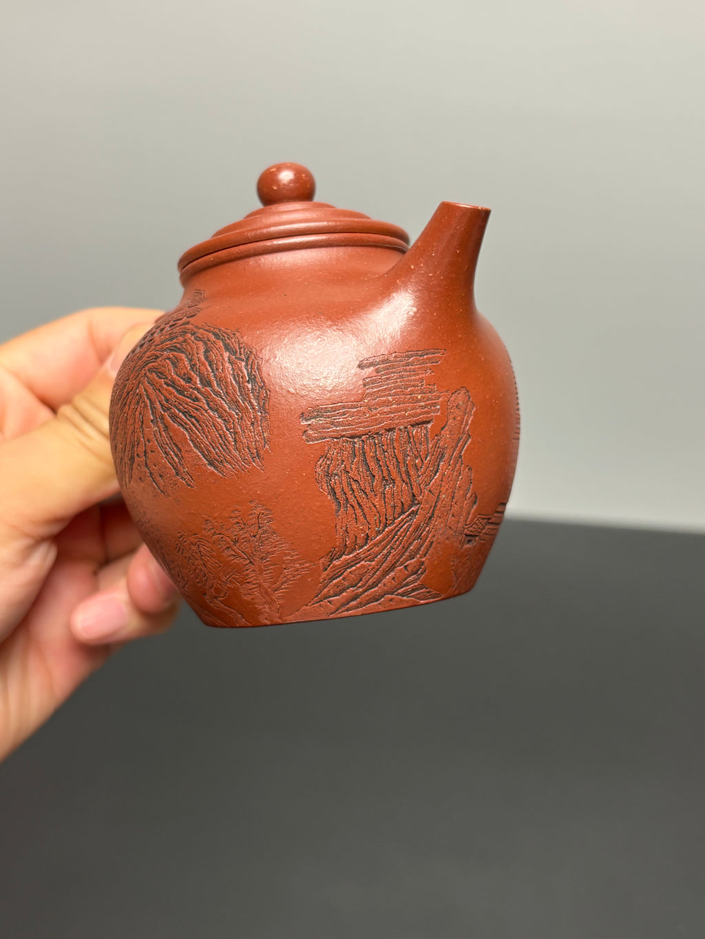 储立之大师传世典藏重器 十大名山《大彬橄榄·五台山壶》——原矿优质 储氏赤金砂·220cc ——江苏省工艺美术大师·储立之 之作 - ZishaTeapotChina