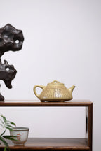 郑求标大师｜双心经至尊禅意臻品【心经石瓢】——原矿优质本山绿泥·120cc ——紫砂心经刻绘大师·郑求标 恭刻 - ZishaTeapotChina
