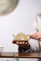 郑求标大师｜双心经至尊禅意臻品【心经石瓢】——原矿优质本山绿泥·120cc ——紫砂心经刻绘大师·郑求标 恭刻 - ZishaTeapotChina