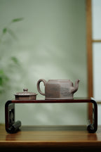 陈宏林大师传世巅峰臻品【云壑六方壶】——原矿优质紫玉金砂·260cc ——紫砂山水陶刻天花板·陈宏林亲工