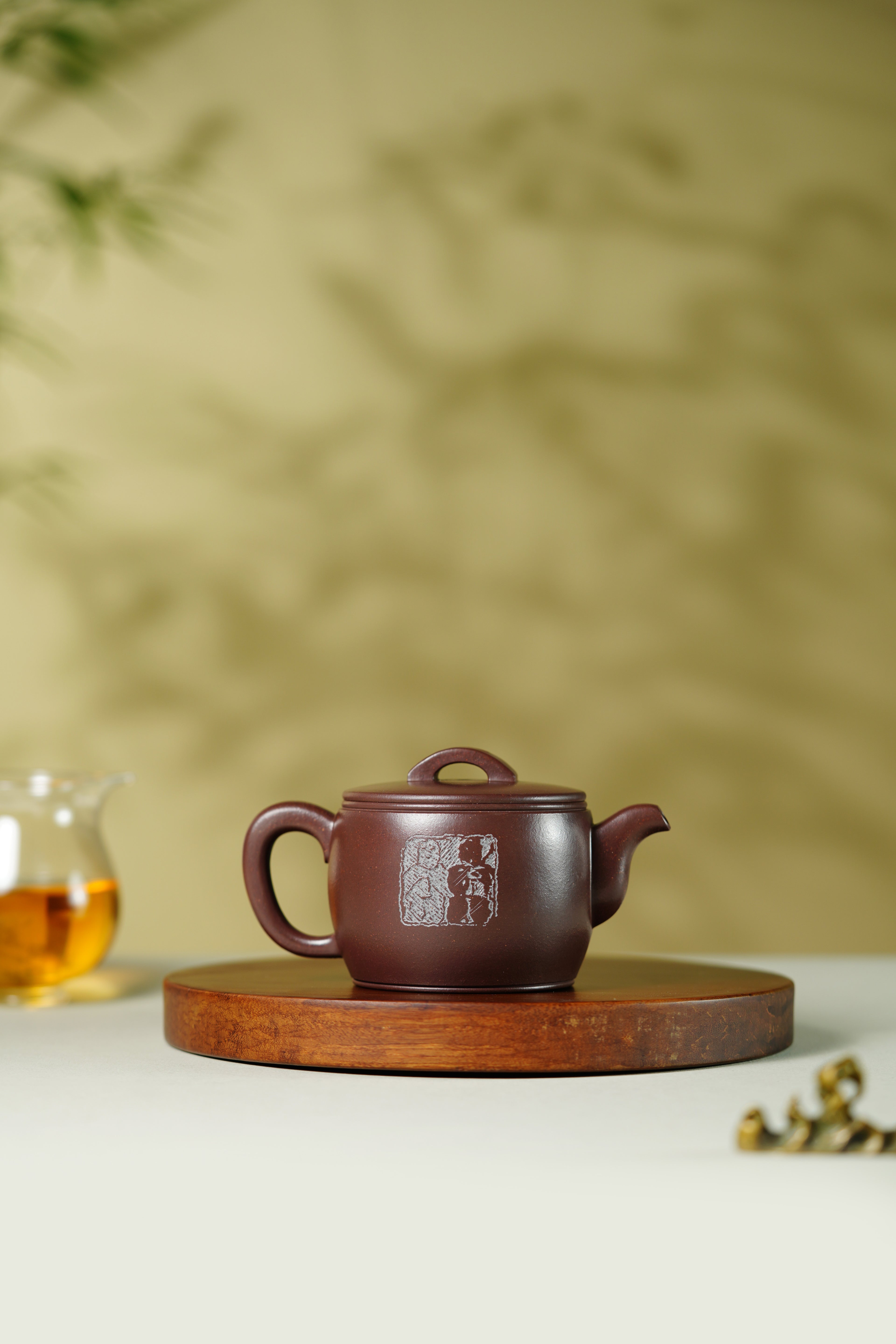 蒋琰滨大师高奢潜力臻品【汉瓦壶】——原矿优质紫泥·180cc ——宜兴市陶刻协会会长·蒋琰滨·亲工