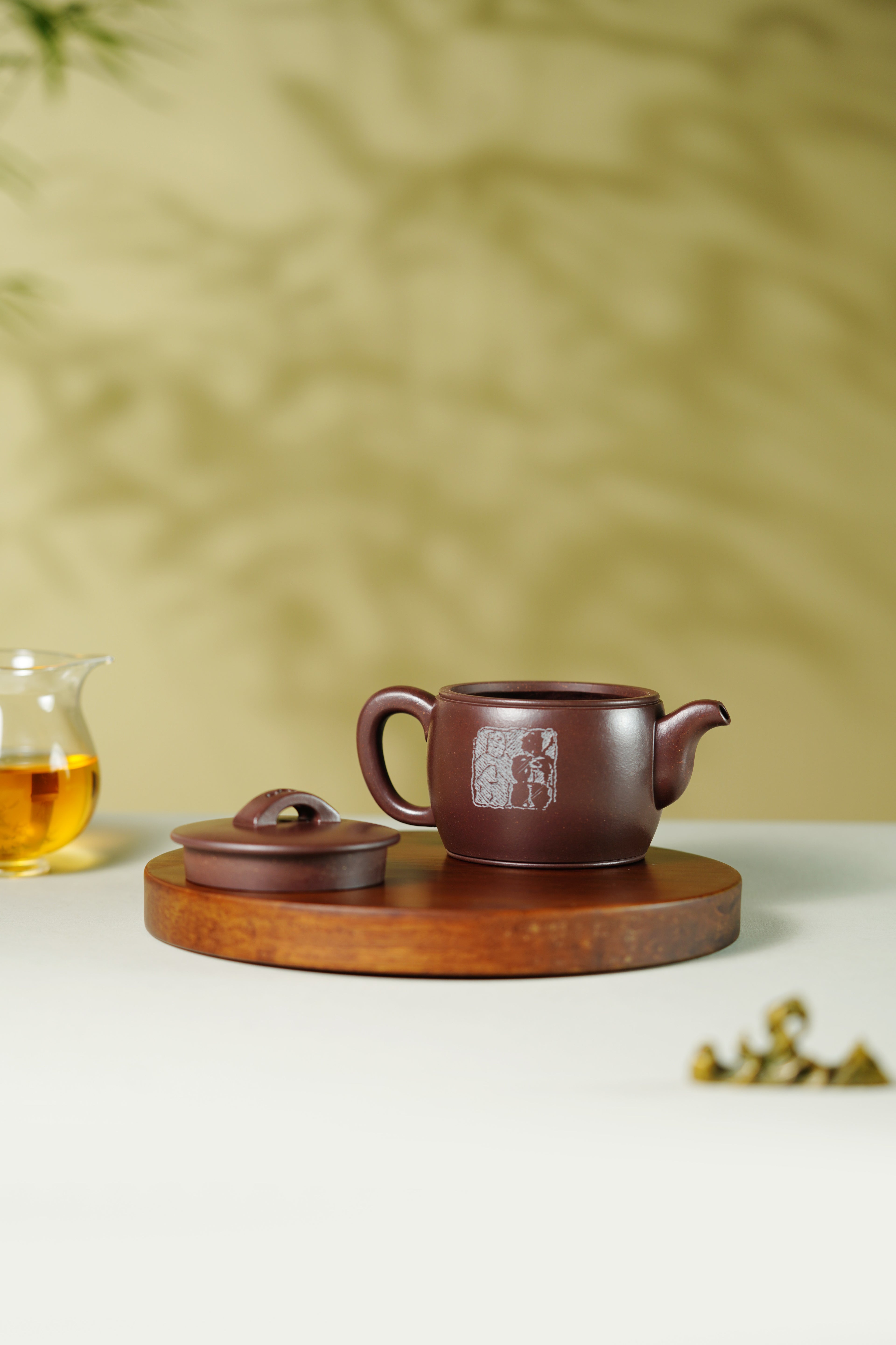 蒋琰滨大师高奢潜力臻品【汉瓦壶】——原矿优质紫泥·180cc ——宜兴市陶刻协会会长·蒋琰滨·亲工