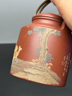 稀世紫砂·全球孤品｜杜益君制·汪小文泥绘【洋桶壶】雅昌拍卖9.7万同款 泥料：原矿优质底槽青｜容量：500cc