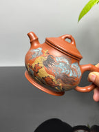 紫砂堆塑·高端臻品 | 彭金格大师孤品重器【竹香潘壶】——原矿优质老清水泥·330cc