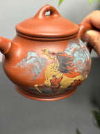 紫砂堆塑·高端臻品 | 彭金格大师孤品重器【竹香潘壶】——原矿优质老清水泥·330cc