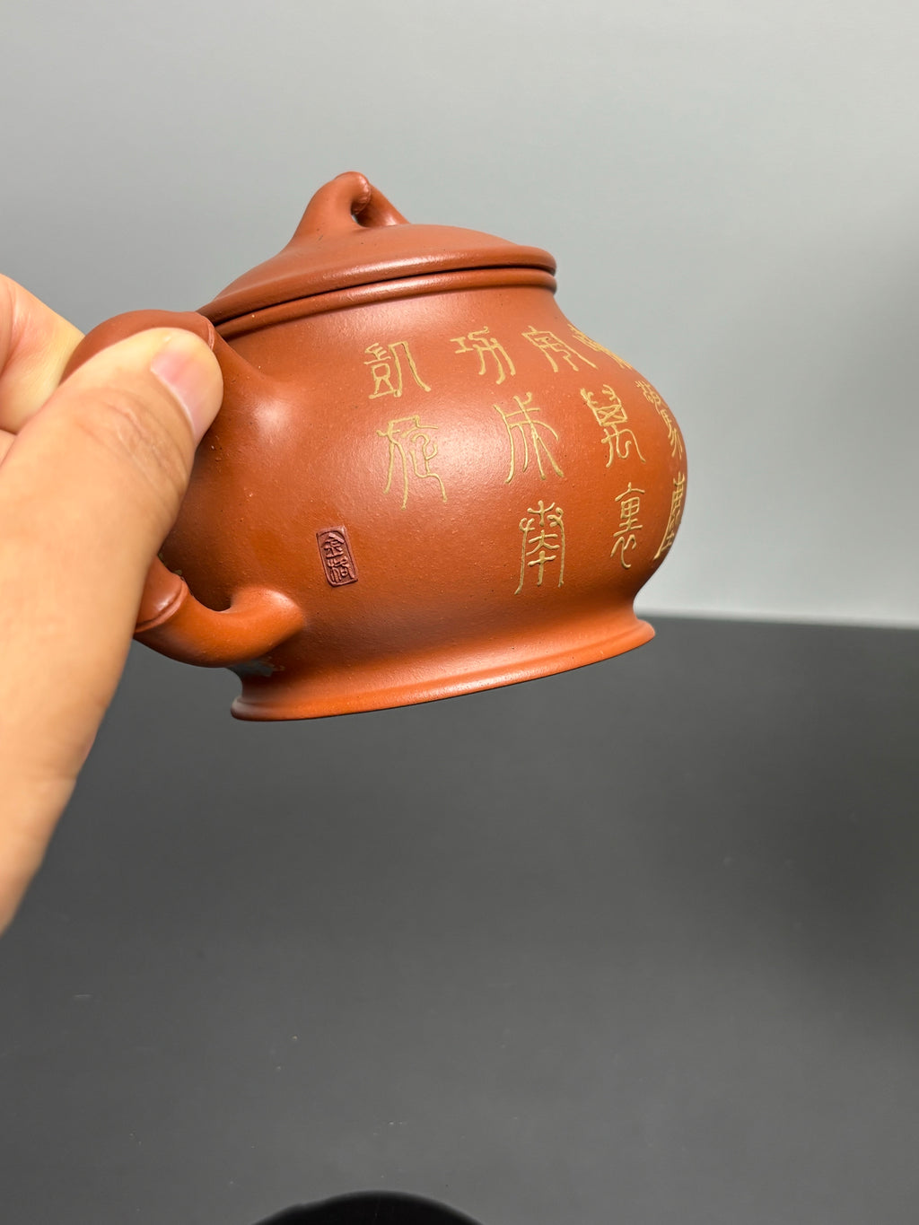 紫砂堆塑·高端臻品 | 彭金格大师孤品重器【竹香潘壶】——原矿优质老清水泥·330cc