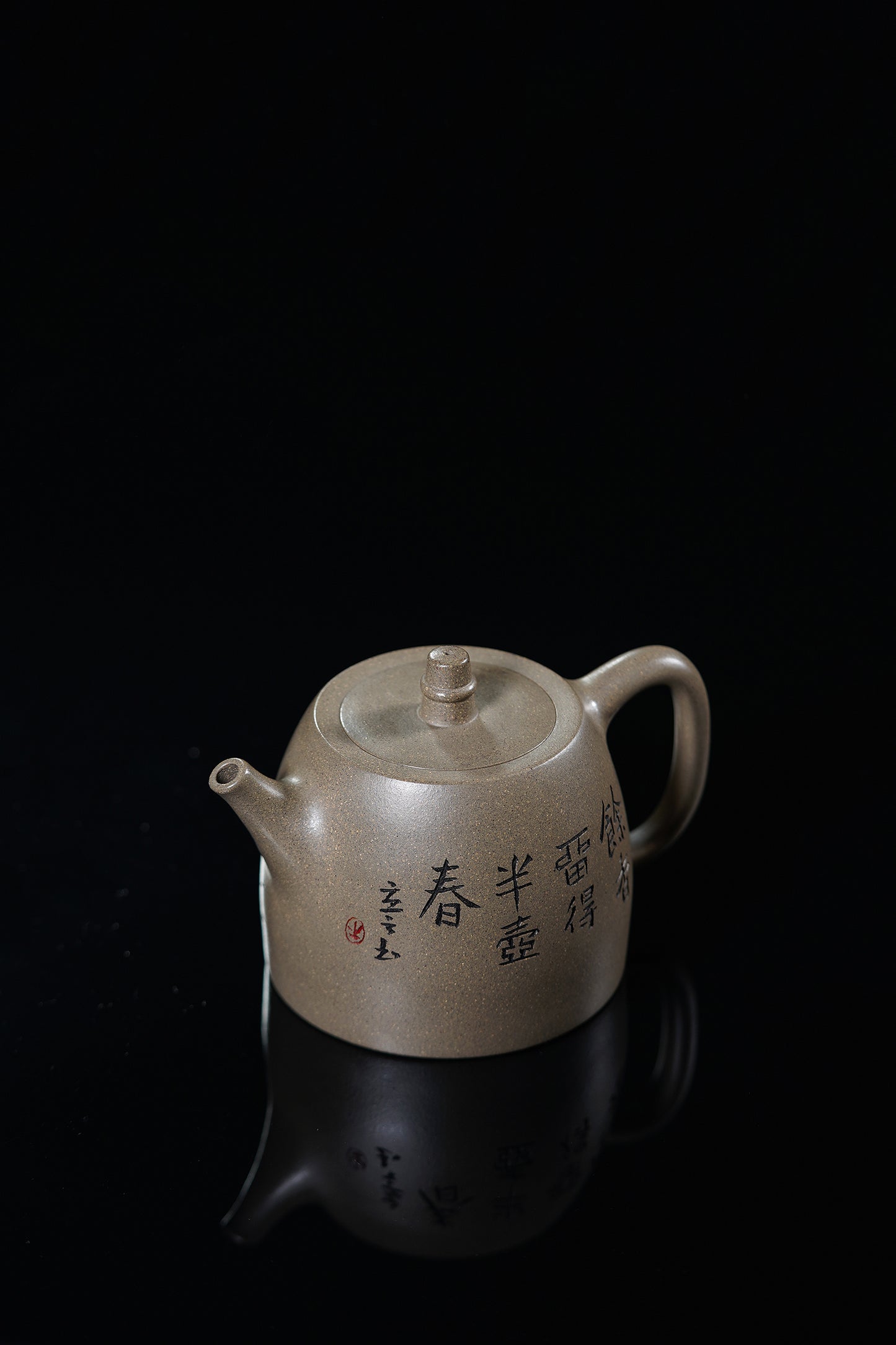 储立之大师传世典藏重器《汉铎壶》——原矿优质 蟹壳青·350cc ——江苏省工艺美术大师·储立之 之作