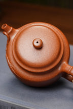 范泽锋高徒·邱爽紫砂潜力重器《竹节德钟壶》——原矿优质金降坡·230cc ——江苏省级大师·邱爽 亲制 ——中国陶瓷艺术大师·邱玉林装饰