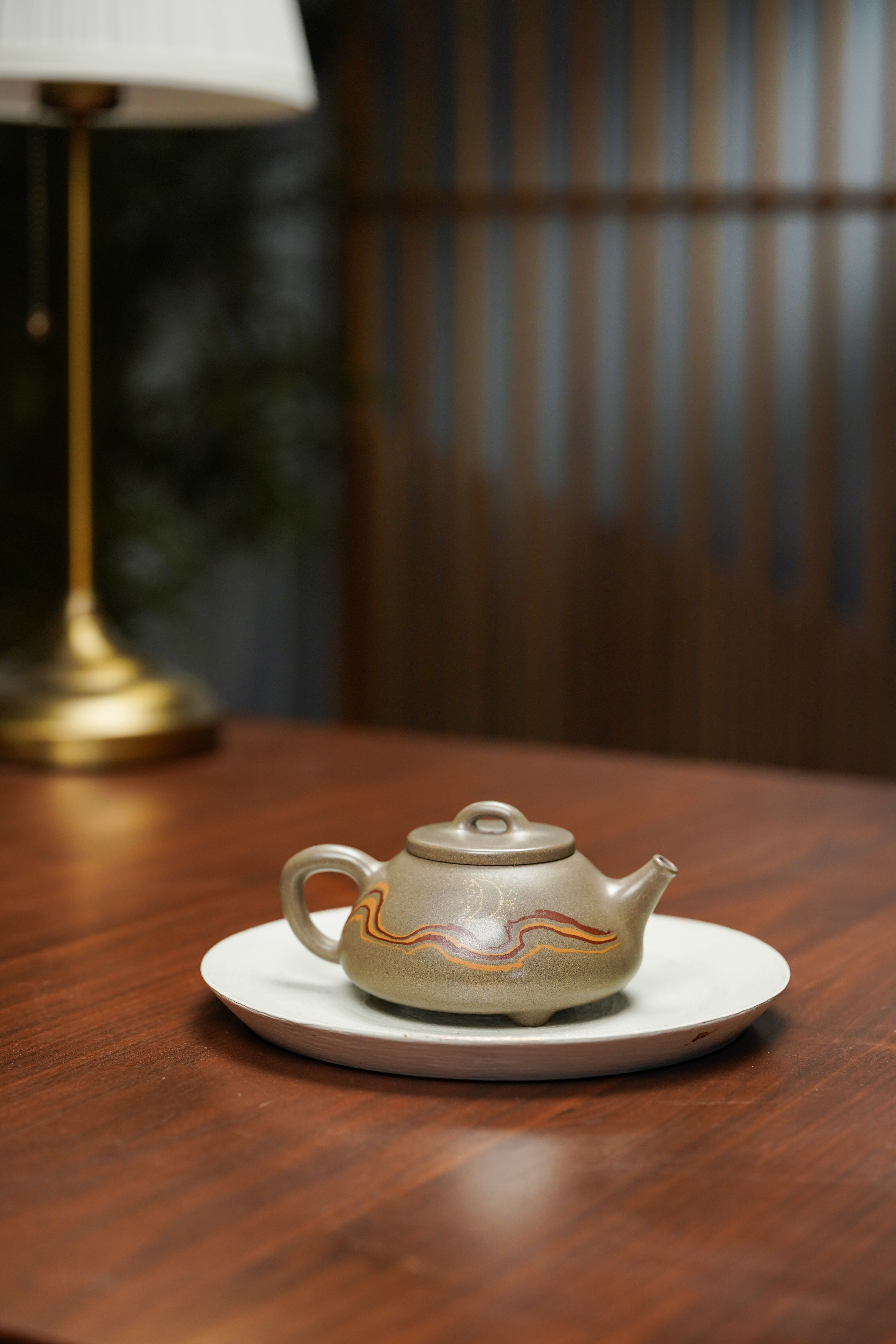 范泽锋高徒·邱爽紫砂潜力重器《流云石瓢》——原矿优质蟹壳青段·180cc ——江苏省级大师·邱爽 亲制