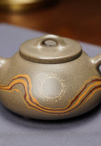 范泽锋高徒·邱爽紫砂潜力重器《流云石瓢》——原矿优质蟹壳青段·180cc ——江苏省级大师·邱爽 亲制