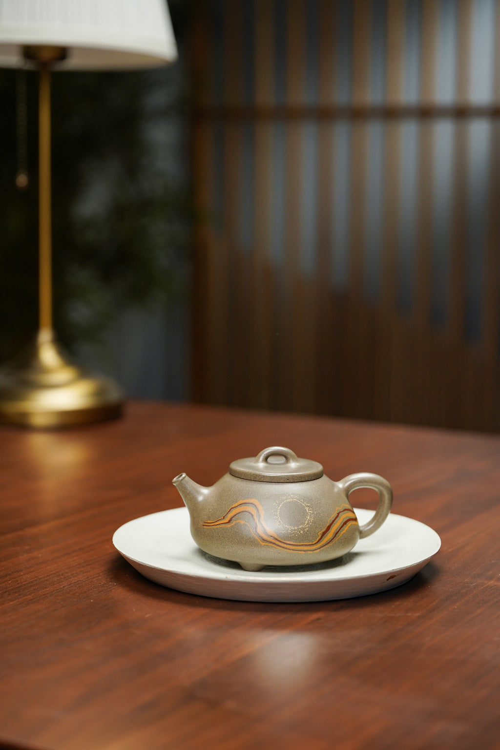 范泽锋高徒·邱爽紫砂潜力重器《流云石瓢》——原矿优质蟹壳青段·180cc ——江苏省级大师·邱爽 亲制