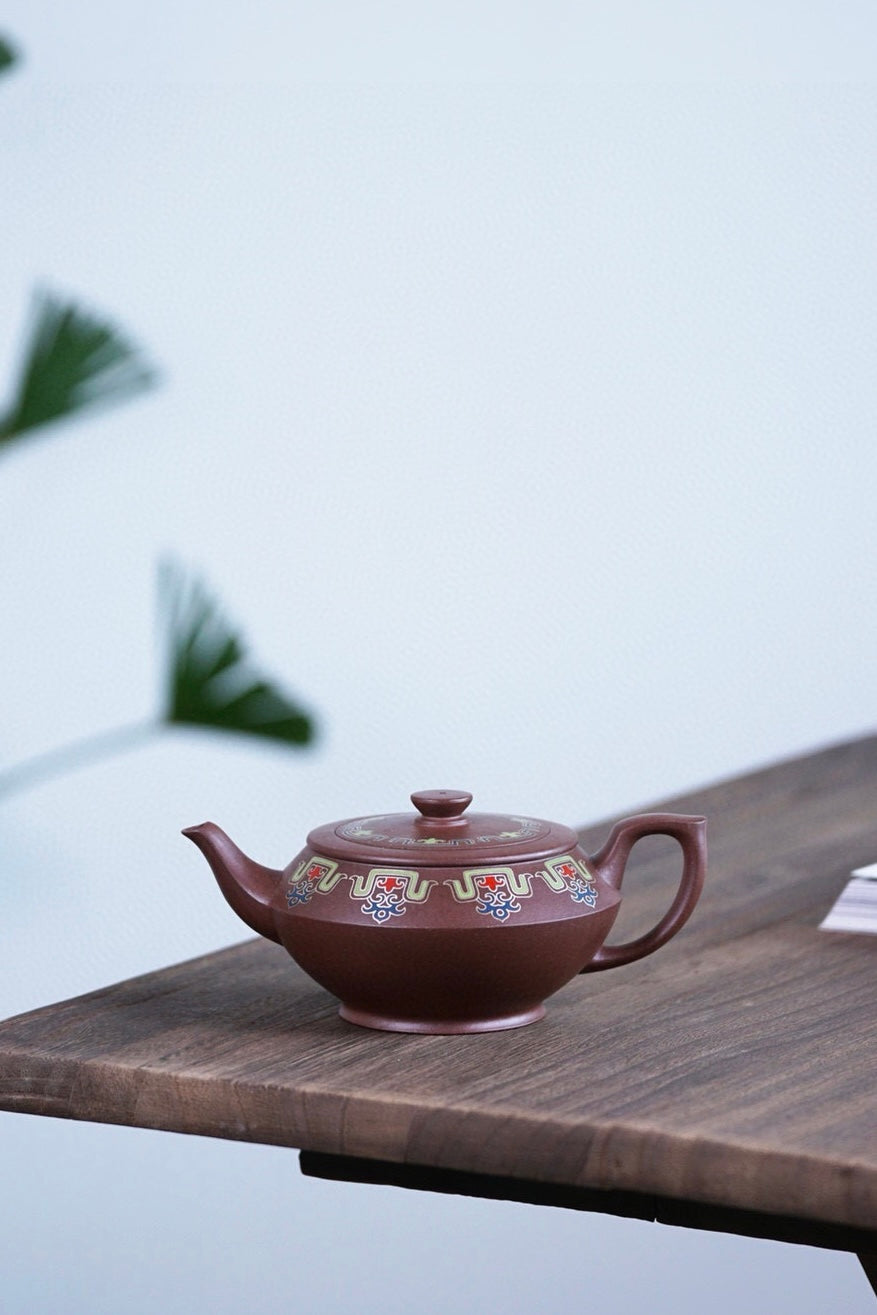 省大师吴培林高徒·王雅丽制【汉云壶】——泥料：原矿优质老紫泥·250cc