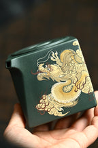 阳羡四方·全手工 /多届全手工大赛二等奖大拍陶手吴涛作品/泥绘名家褚萍泥绘  /容量320cc/苏门答腊青