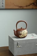 玉珠提梁·全手工/多届全手工大赛二等奖大拍陶手吴涛作品 /泥绘名家褚萍泥绘 /容量450cc/原矿底槽清