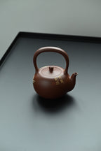 玉珠提梁·全手工/多届全手工大赛二等奖大拍陶手吴涛作品 /泥绘名家褚萍泥绘 /容量450cc/原矿底槽清