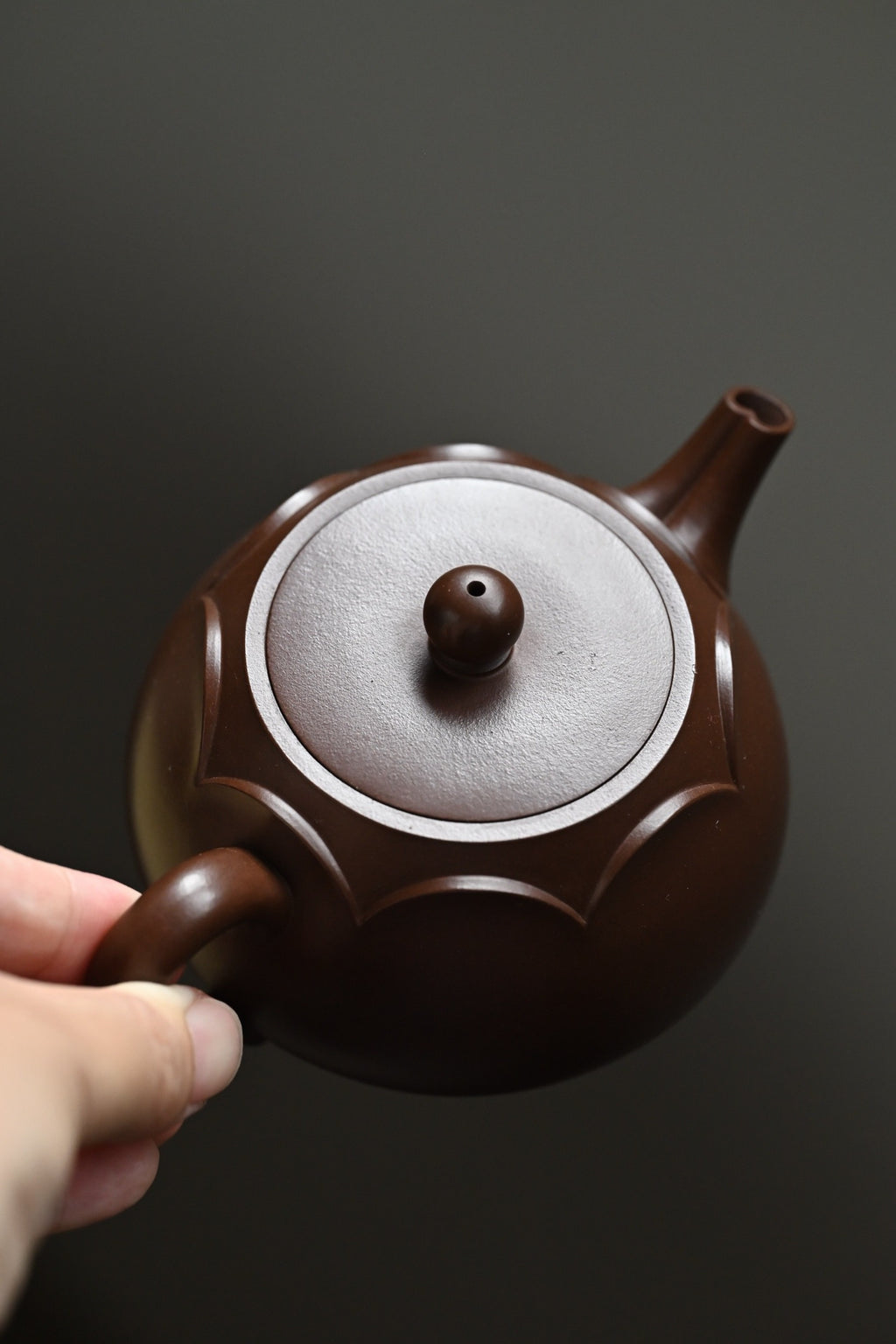 禅莲·手工/容量210cc/极品紫泥 “上品莲台皈净土，六时禅诵入青冥