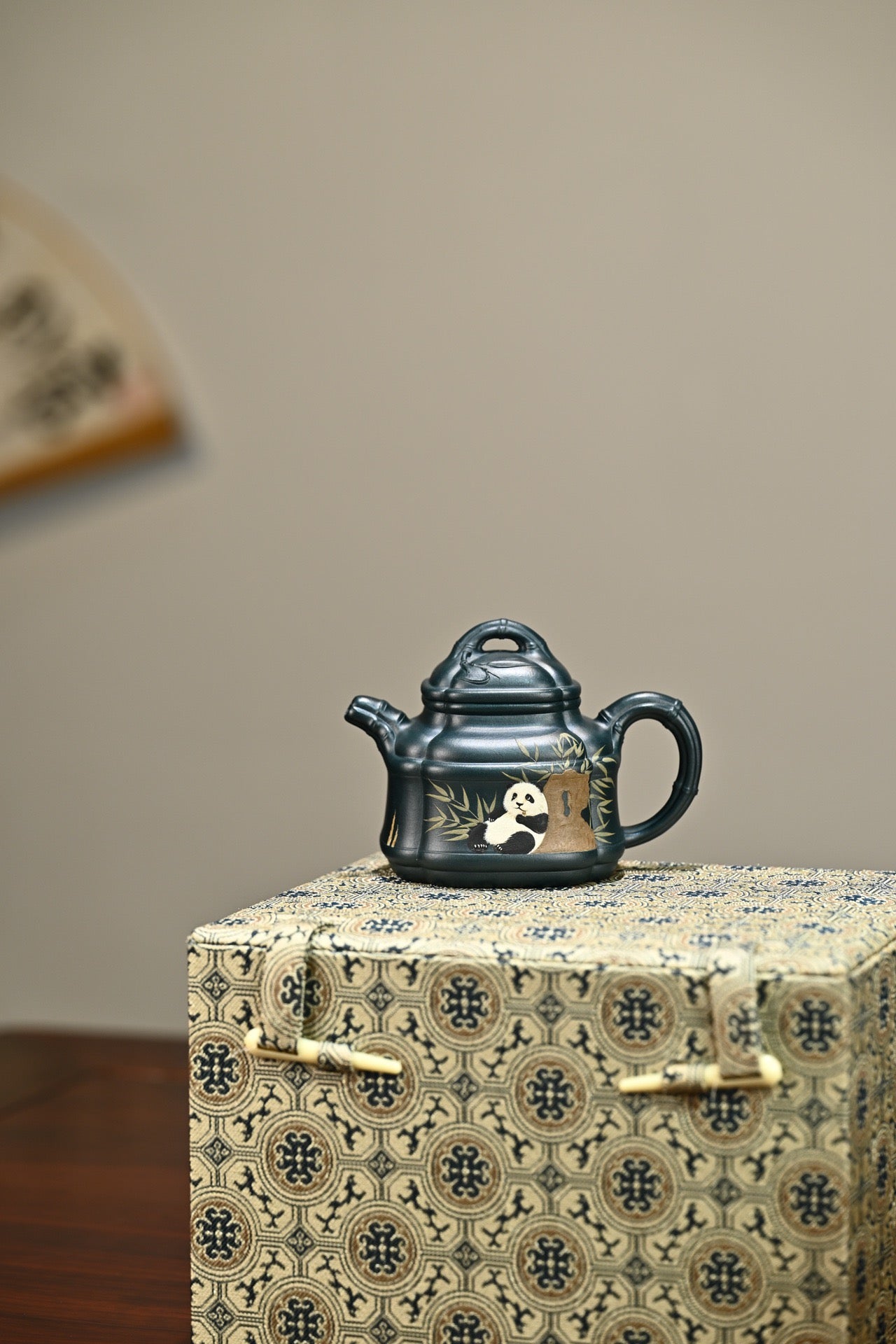 四方竹鼎·全手工 大拍陶手雷罡作品（师承范伟群）容量180cc/极品民国绿