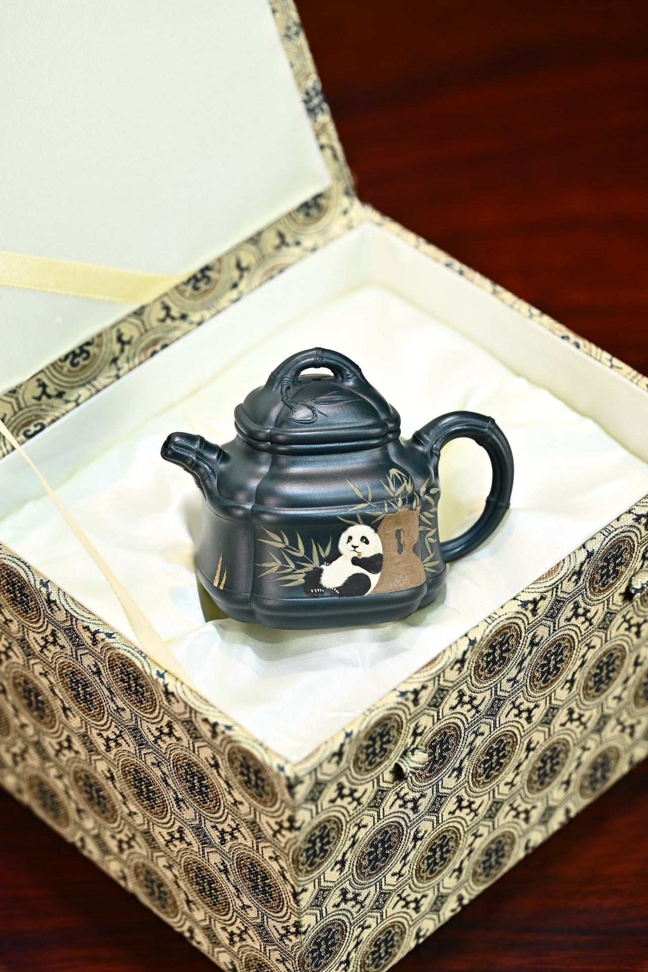 四方竹鼎·全手工 大拍陶手雷罡作品（师承范伟群）容量180cc/极品民国绿