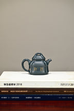四方竹鼎·全手工 大拍陶手雷罡作品（师承范伟群）容量180cc/极品民国绿
