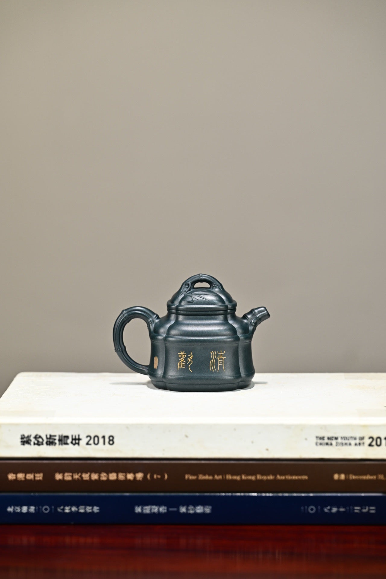 四方竹鼎·全手工 大拍陶手雷罡作品（师承范伟群）容量180cc/极品民国绿