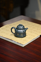 四方竹鼎·全手工 大拍陶手雷罡作品（师承范伟群）容量180cc/极品民国绿