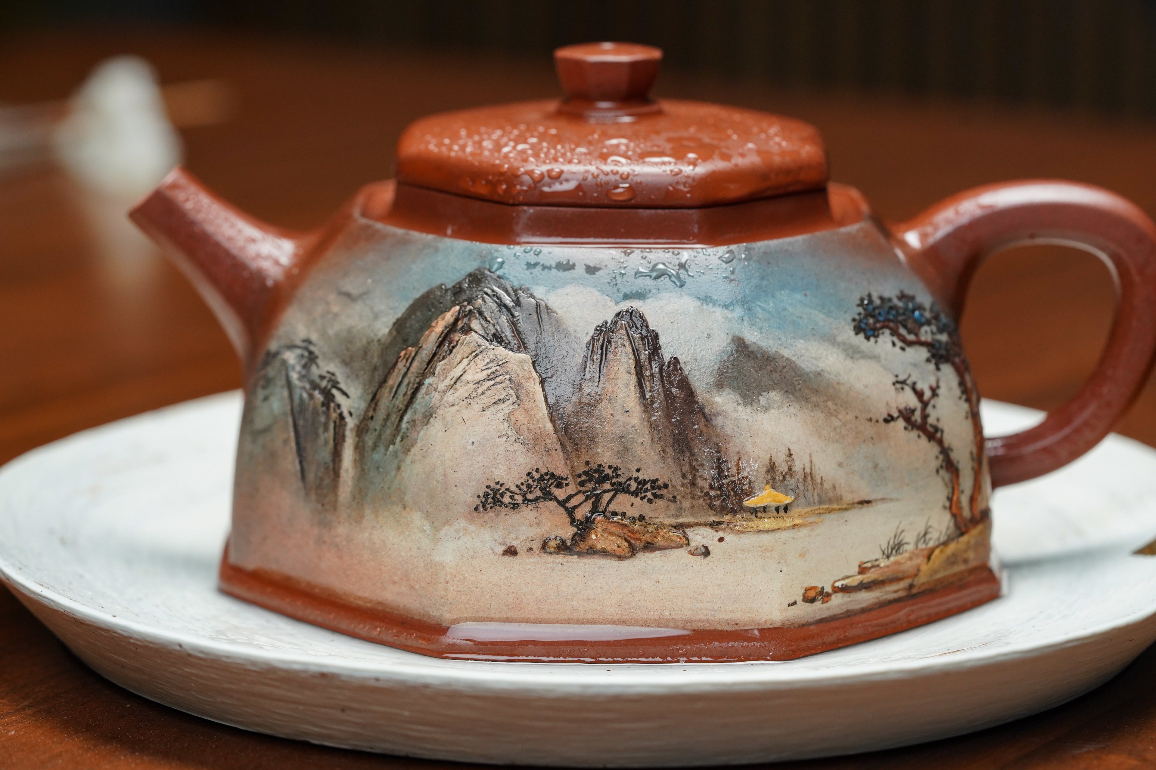 双宗师合璧·紫砂史巅峰紫砂界天花板｜何光宏·邱玉林联袂创作孤品《八方井栏壶》——原矿优质底槽清·350cc