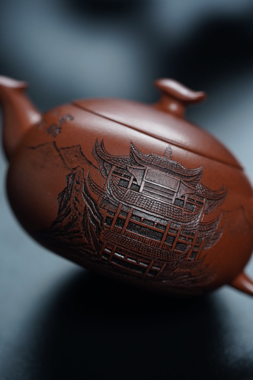 储立之大师传世典藏重器《四大名楼·凤鸣·黄鹤楼壶》——原矿优质赤金砂·220cc ——江苏省工艺美术大师·储立之 之作